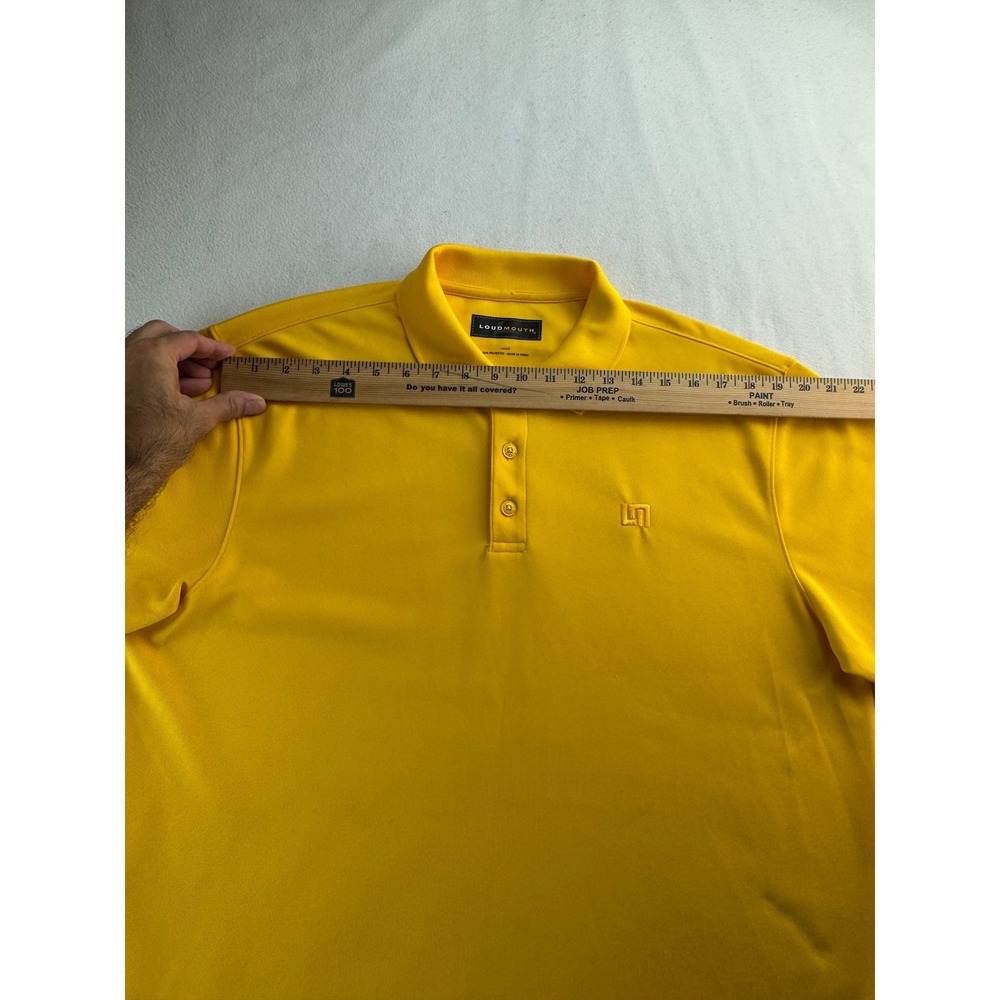 Loudmouth‎ Golf Polo Shirt Mens Yellow Short Sleeve Embroidered Logo Size L - Picture 9 of 16